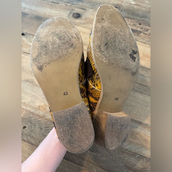 RARE Miss L-Fire Snakeskin Yellow Mule Heels Retro Rockabilly Pin-Up Size 11 - Picture 4 of 4